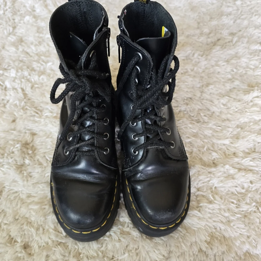 Dr Martens Boots Womens 6 Jadon Platform Black Leather Smooth‎ Mens 5 Combat